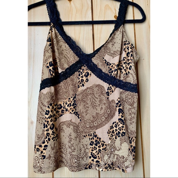NWOT Cheetah Lace Pajama Camisole - Picture 2 of 5